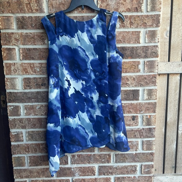 Soft Surroundings Mirabella Blue Watercolor Layered Tunic top - Picture 7 of 7